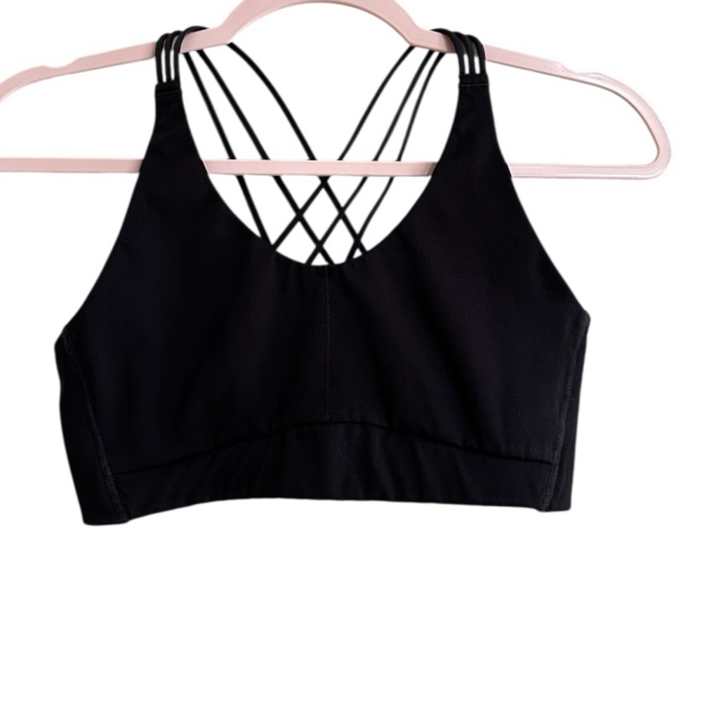 All In Motion Black Strappy Sports Bra Criss Cross Back Size S - Picture 3 of 12
